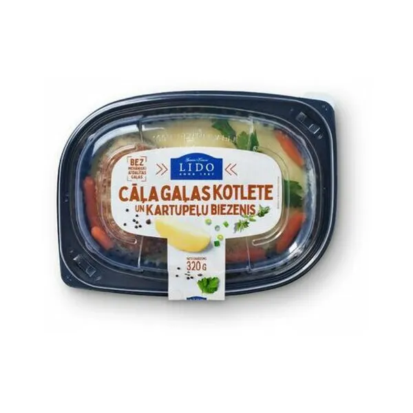 Kotlete cāļa cepta ar kartupeļu biezeni 320g, Lido