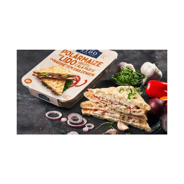 Polārmaize ar LIDO grilētu cāļa fileju un marinētiem dārzeņiem (175g)