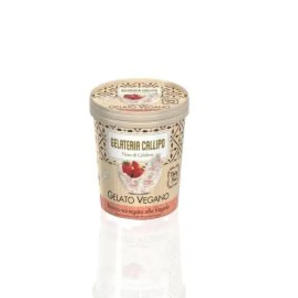 Saldējums balts ar zemeņu mērci, VEGAN, 310g (500ml), Callipo Gelateria