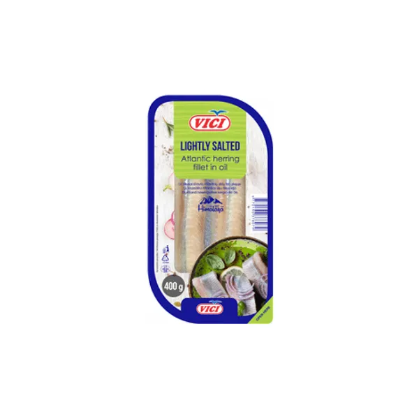 Siļķu fileja VIČI mazsālīta eļļā 400g