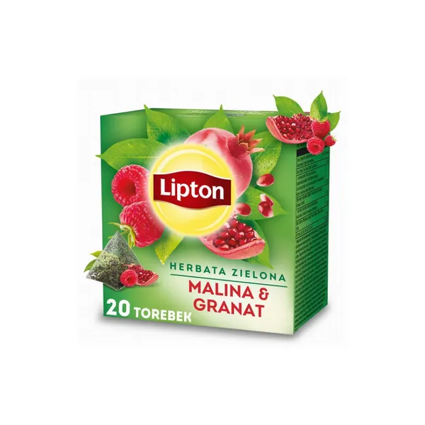 Tēja zaļā Lipton aveņu,granātābolu 20TM 28g