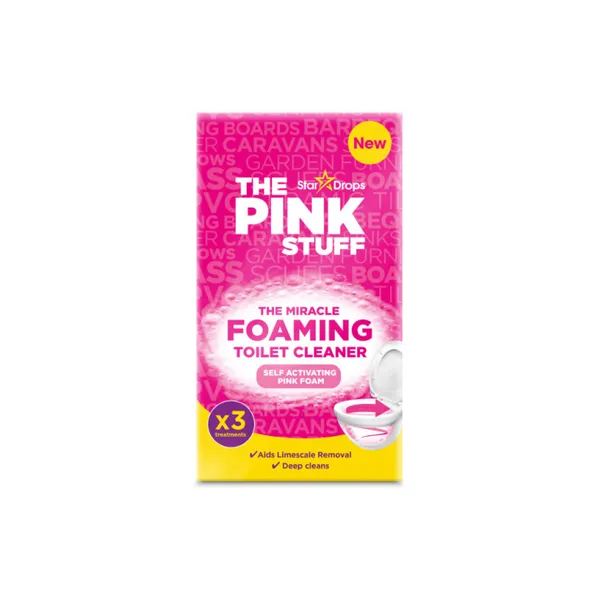 THE PINK STUFF putojošs tualetes poda tīrīšanas līdzeklis - pulveris 3x100g