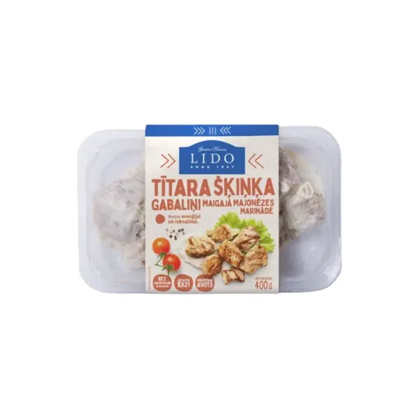 Tītara šķiņķa gabaliņi maigajā marinādē LIDO 400g