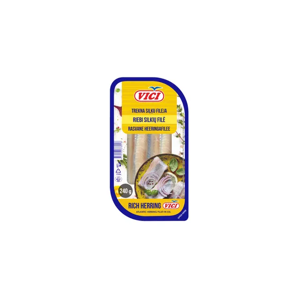 Treknā siļķes fileja eļļā Viči 240g/190g