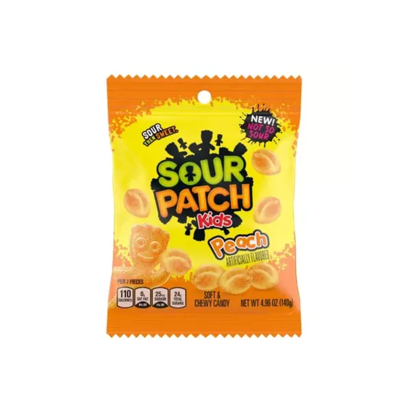 Želejas konfektes SOUR PATCH KIDS (PEACH) 160g