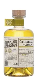 Čiobrelių likeris su medumi ir šafranu 0,5 L