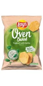Lay's čipsi Oven Baked ar jogurta un zaļumu garšu 110 g