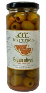 Los Curado (apelsinu) zaļās olīvas ar kauliņiem 360 g